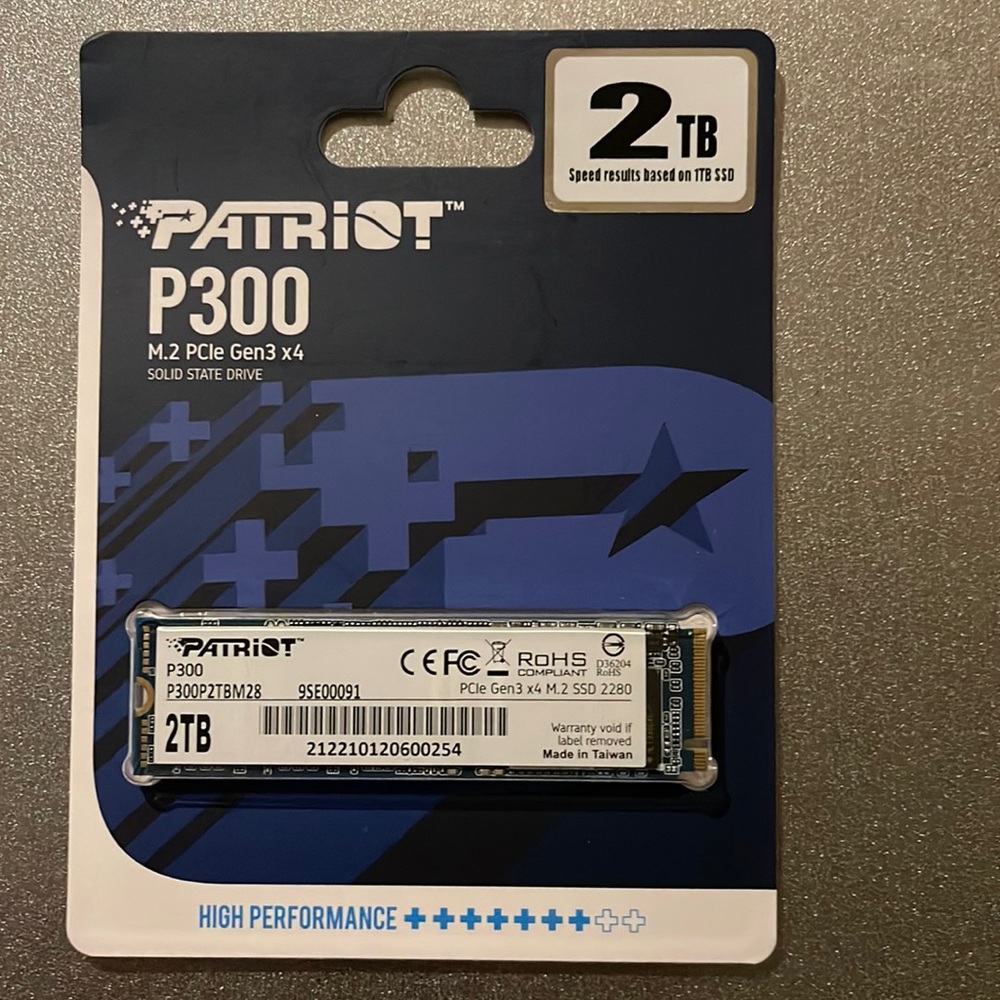 P300P2TBM28 Patriot P300 2TB SSD Internal M.2 2280 PCI Express 3.0 x4 (nvme) ~ D